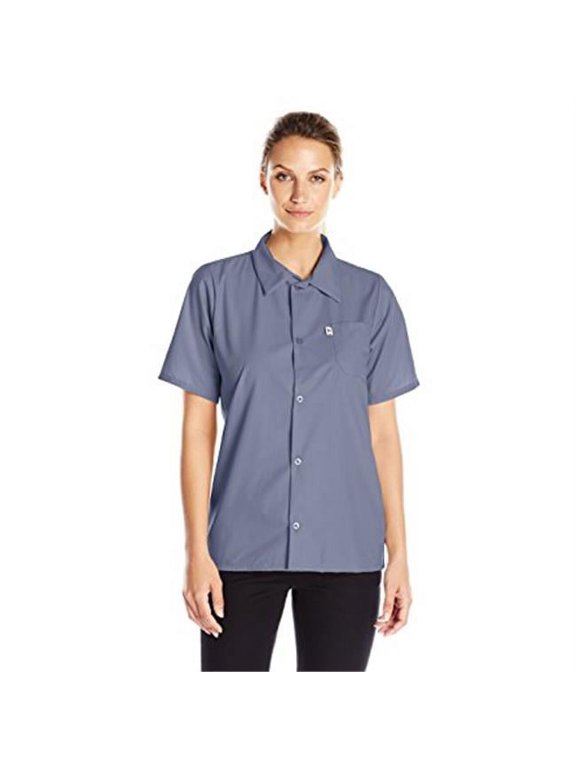 Vtex 0920-6210 Uncommon Threads Womens Utility Shirt 5 Button, Steel - 6XL