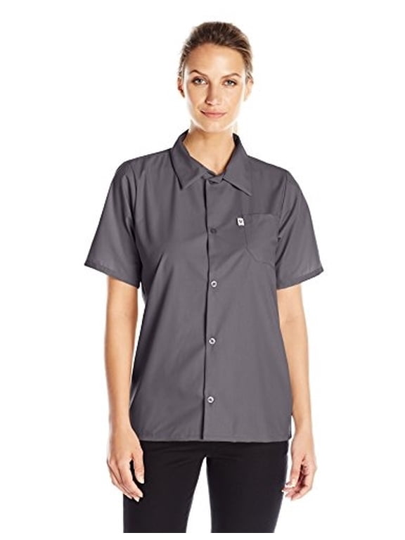 Vtex 0920-6402 Uncommon Threads Womens Utility Shirt 5 Button, Slate - Small