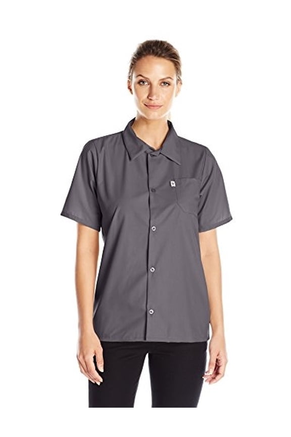 Vtex 0920-6402 Uncommon Threads Womens Utility Shirt 5 Button, Slate - Small