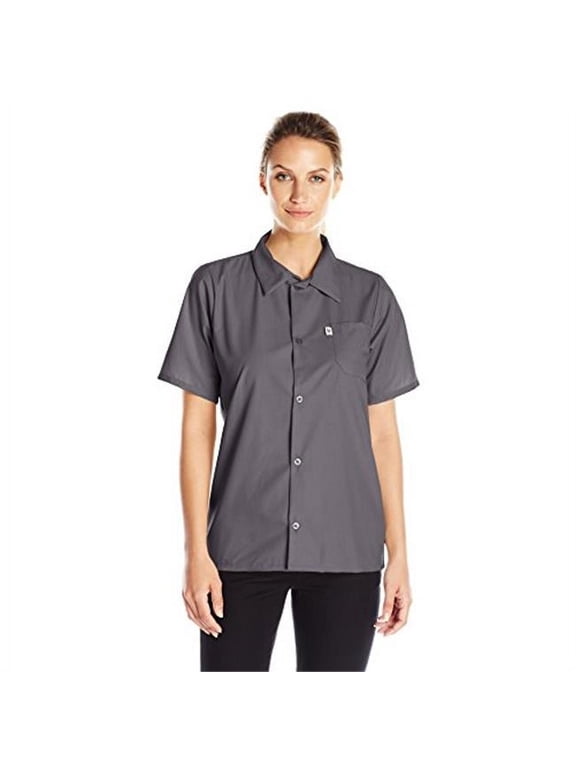 Vtex 0920-6403 Uncommon Threads Womens Utility Shirt 5 Button, Slate - Medium
