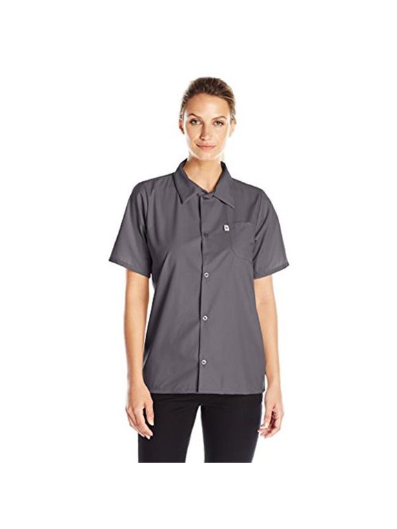 Vtex 0920-6410 Uncommon Threads Womens Utility Shirt 5 Button, Slate - 6XL