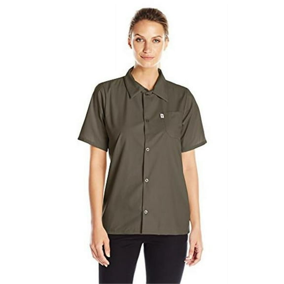 Vtex 0920-6501 Uncommon Threads Womens Utility Shirt 5 Button, Olive - Extra Small