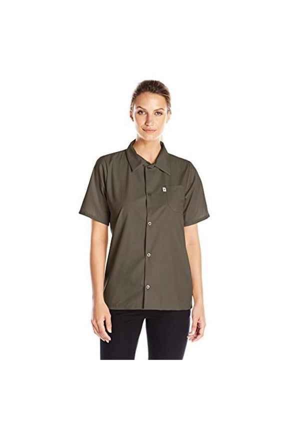 Vtex 0920-6501 Uncommon Threads Womens Utility Shirt 5 Button, Olive - Extra Small