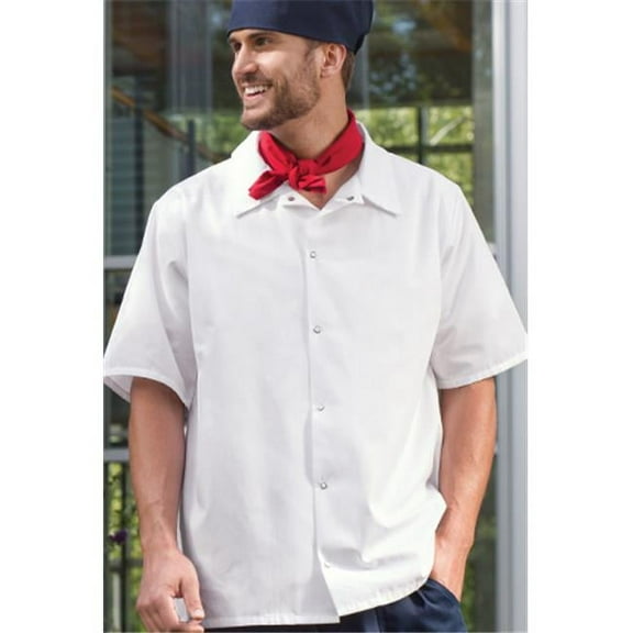 Vtex 0954-2503 6 Snap Utility Shirt, White, Medium
