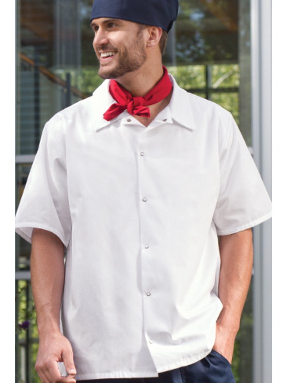 Vtex 0954-2507 6 Snap Utility Shirt, White, 3X Large