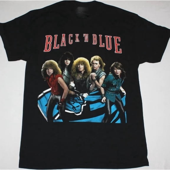 Vtg Black 'n Blue Band Music Tour Heavy Cotton S-5XL Unisex Black Shirt