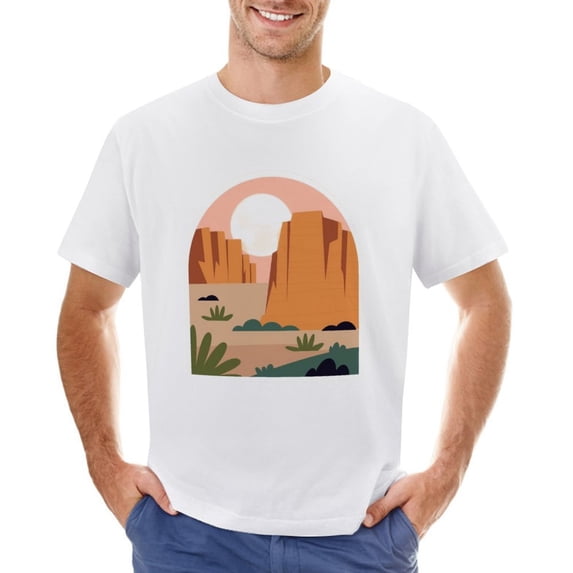 Vtg City Landscape Men’s Graphic T-shirt Vintage Short Sleeve Sport Tee White 2XL