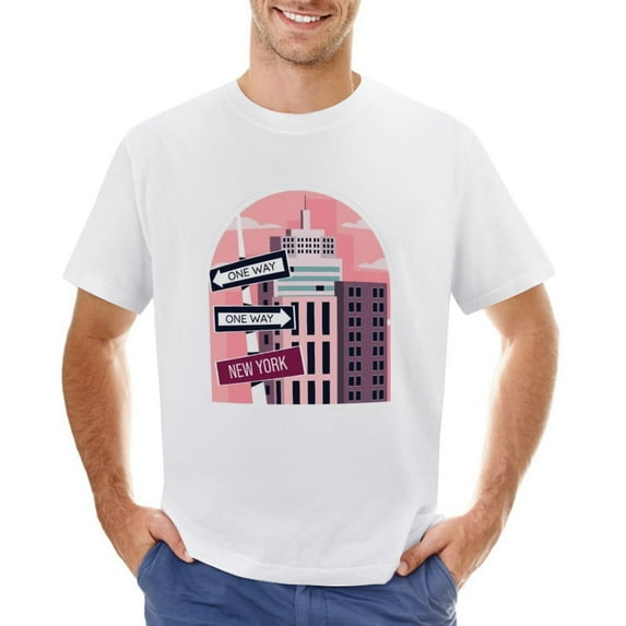 Vtg City Landscape Men’s Graphic T-shirt Vintage Short Sleeve Sport Tee White XS