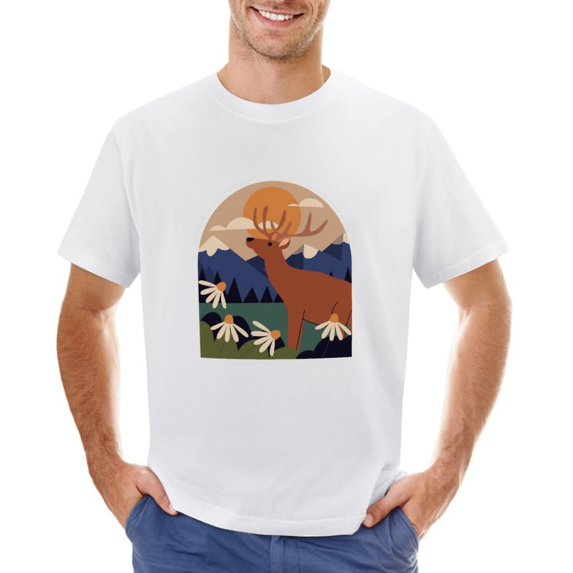 Vtg City Landscape Vintage T-shirt Mens Cotton Classic Crewneck Short Sleeve Tees Unisex White 2XL