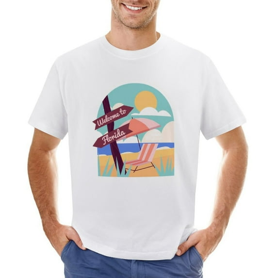 Vtg City Landscape Vintage T-shirt Mens Cotton Classic Crewneck Short Sleeve Tees Unisex White 5XL