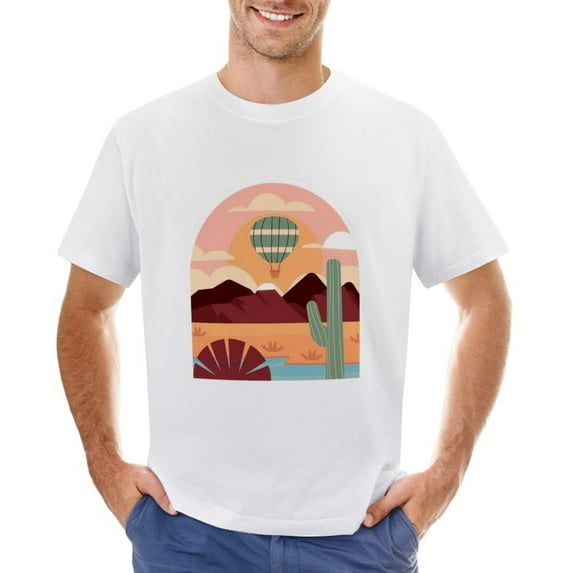 Vtg City Landscape Vintage T-shirt Mens Cotton Classic Crewneck Short Sleeve Tees Unisex White XL
