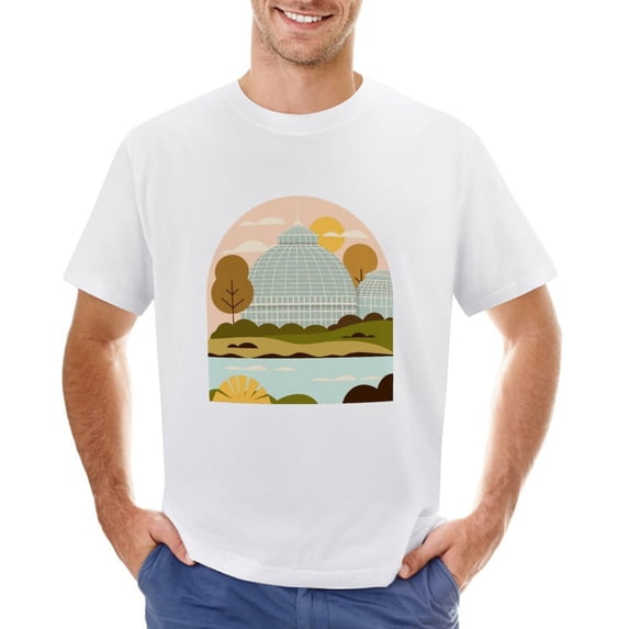 Vtg City Landscape Vintage T-shirt Mens Cotton Classic Crewneck Short Sleeve Tees Unisex White XS