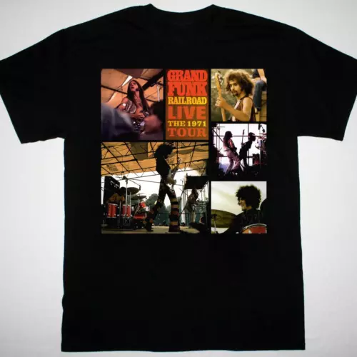 Vtg Grand Funk Railroad Live 1971 Tour T-shirt Black Tee S