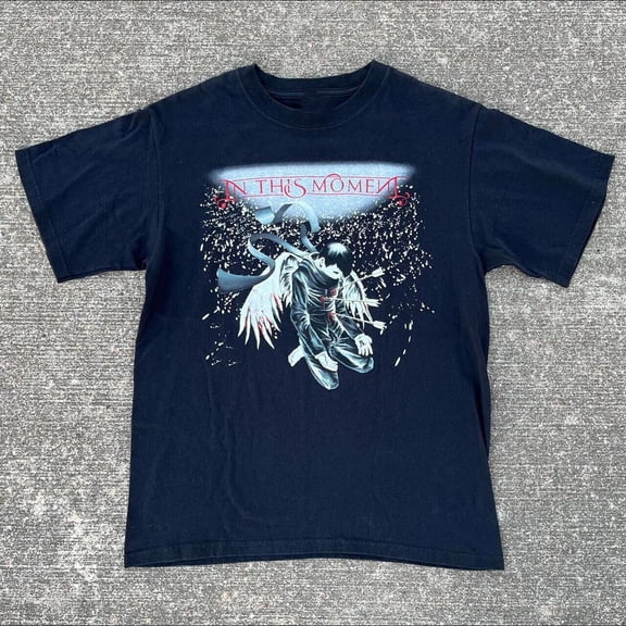 Vtg In This Moment Band Angel Cotton Black All Size T Shirt For Men AG216