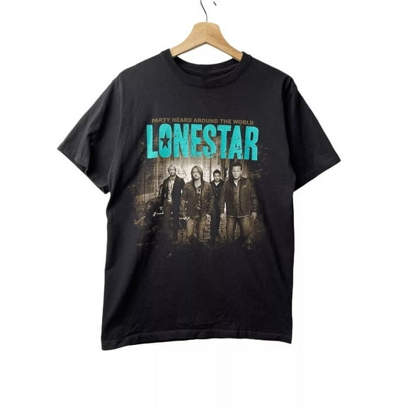 Vtg Lonestar Band party heard around the world Cotton Black Shirt