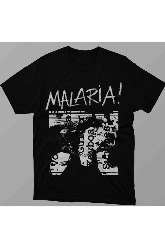 Vtg Malaria Post Punk Goth Band Cotton Black Unisex Full Size Shirt IN183