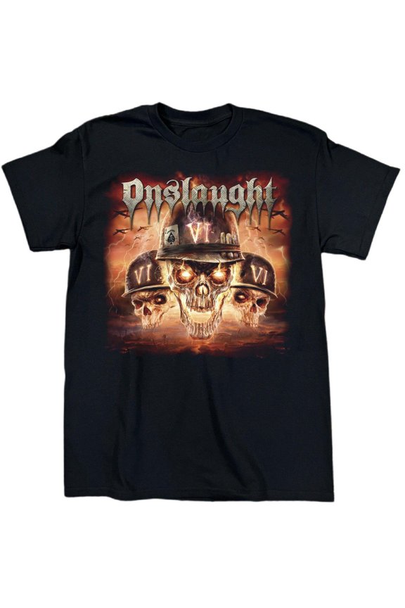 Vtg ONSLAUGHT Band For Fans Heavy Cotton Black All Size Unisex Shirt AA1328