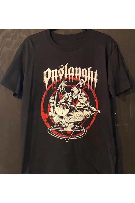 Vtg Onslaught Power From Hell Cotton Black Shirt All Size For Men IN593