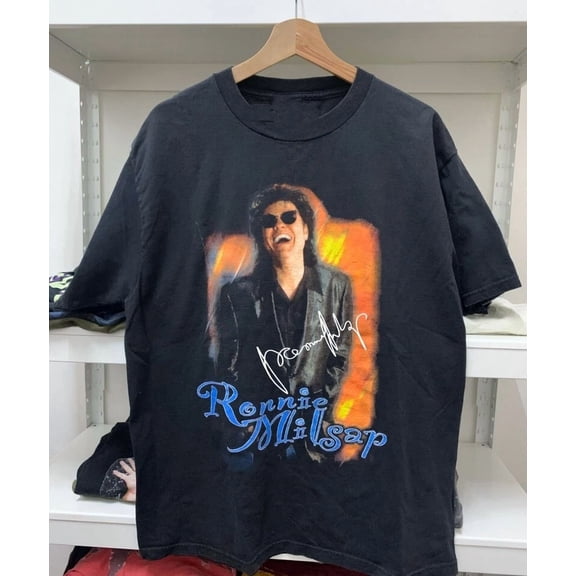 Vtg Ronnie Milsap In Music Tour Cotton Unisex All Size Black Shirt BL158