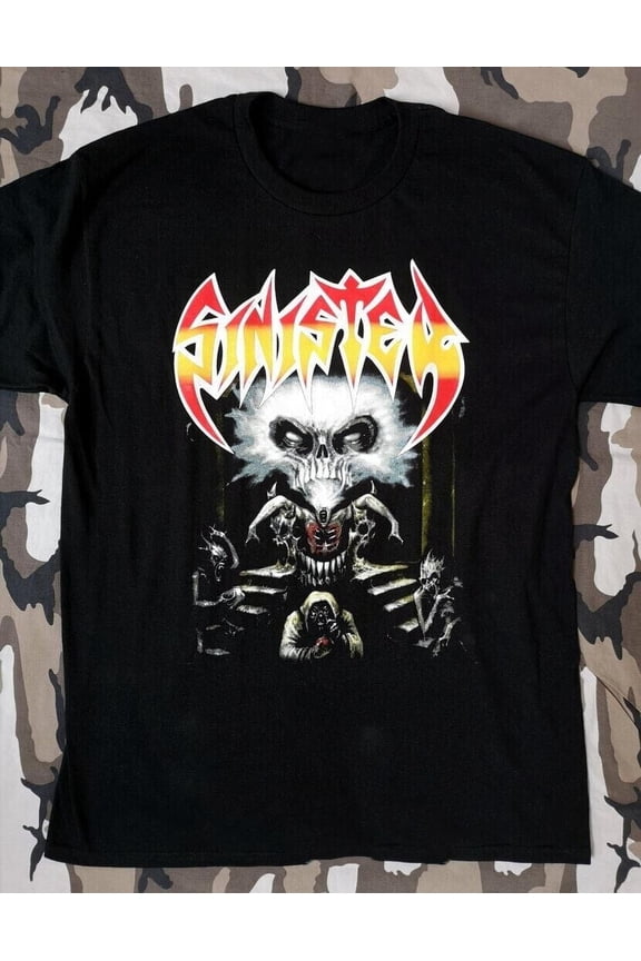 Vtg Sinister Diabolical Summoning Cotton Black T Shirt For Men All Size AG172