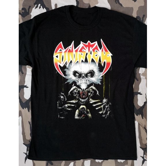 Vtg Sinister Diabolical Summoning Cotton Black T Shirt For Men All Size AG172