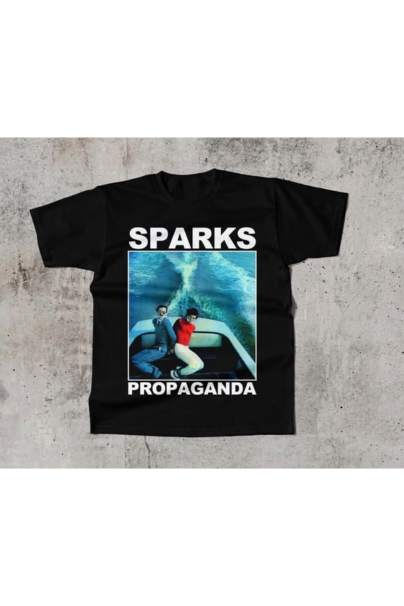 Vtg Sparks Band Propaganda Cotton Black T Shirt All Size For Men KN039