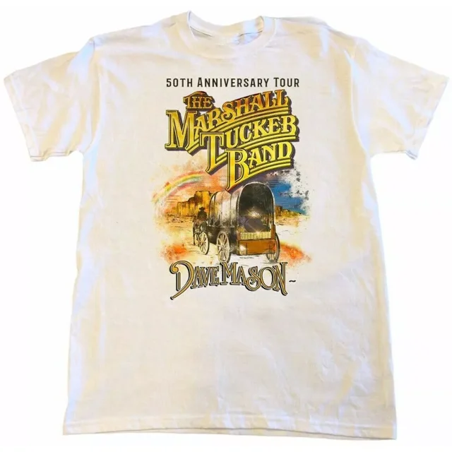 Vtg The Marshall Tucker Band 50th Anniversary Tour Cotton White Shirt