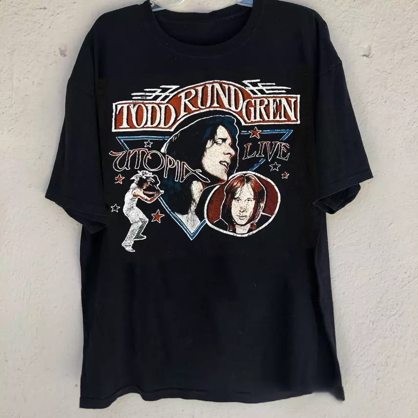 Vtg Todd Rundgren UTOPIA LIVE Cotton Black All Size Men Women Shirt ...