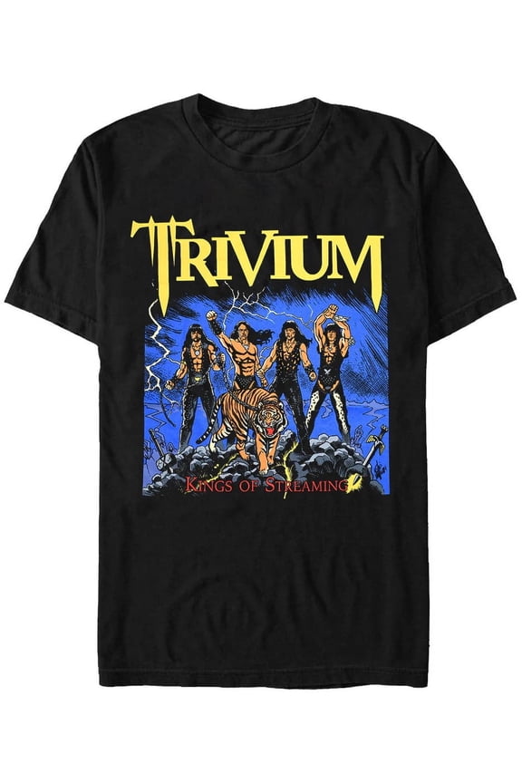 Vtg Trivium Band Kings Of Streaming Cotton Black T Shirt For Men All Size JU211
