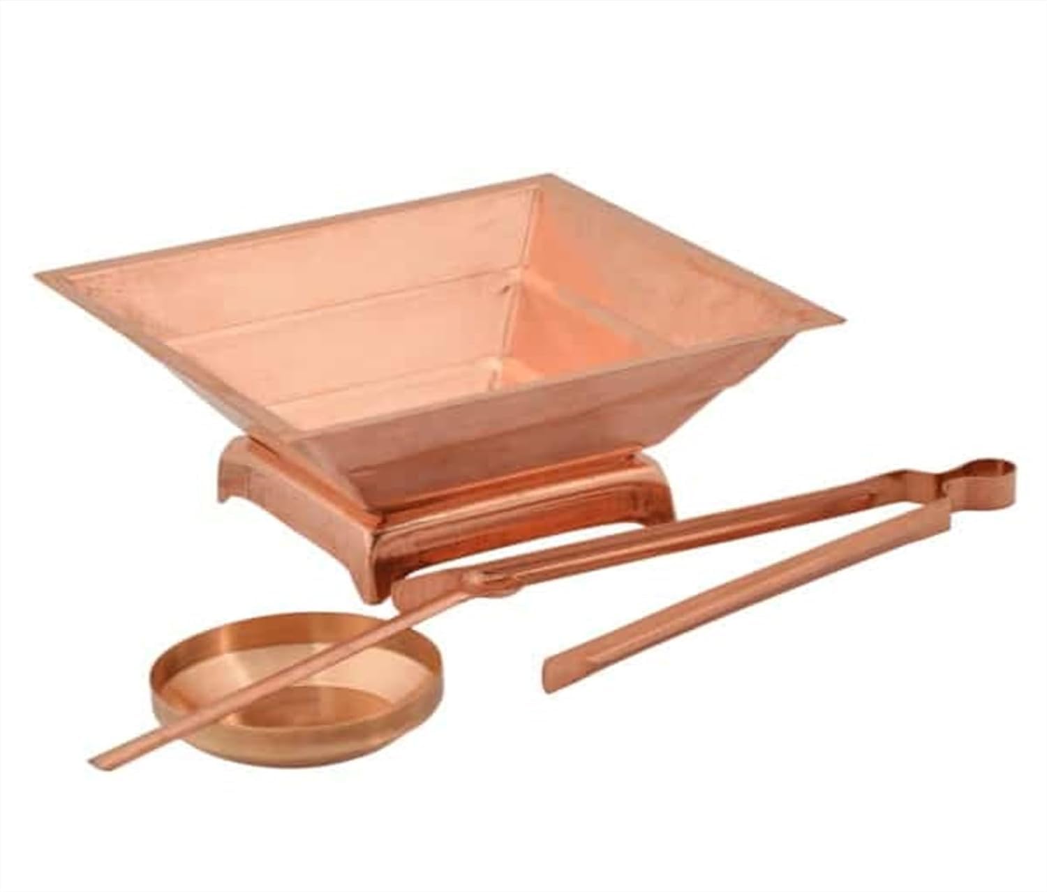 Havan Kund En Cuivre Pour Cérémonies Hindoues - Petit Autel Pour Offrandes (10,2 X 10,2 Cm) - Idéal Puja