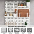 thumbnail image 1 of Vtin 22 Piece Pegboard Combination kit, 4 Peg boards and 18 Accessories Modular Hanging for Wall Organizer，Suitable for Wall Storage,Ornaments Display，Nursery Storage, White peg board，22''x22'', 1 of 13