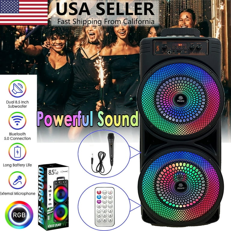 Vtin New Wireless Portable FM Bluetooth Speaker Subwoofer Heavy Bass Sound System Speaker with Microphone for Karaoke Party