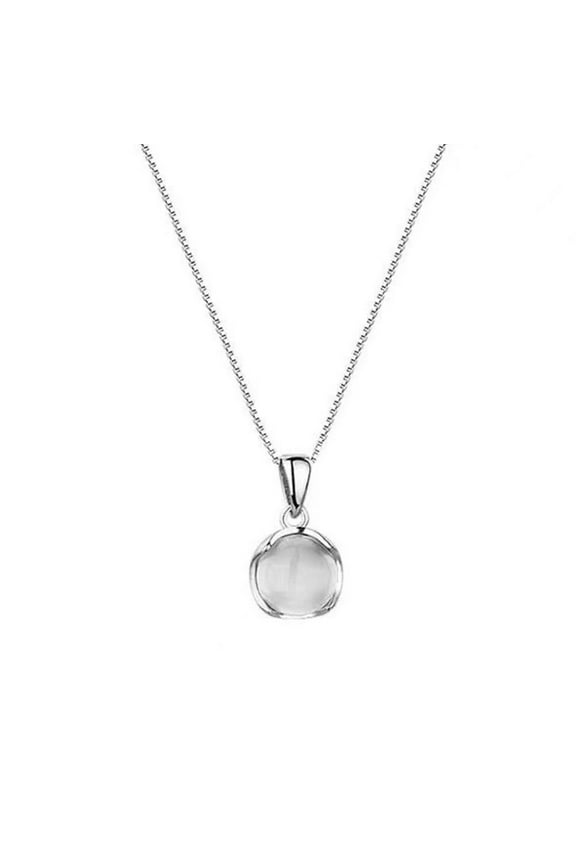 Carving Natural White Ice Jade Marrow Water Droplet Necklace Gi`~ Pendant