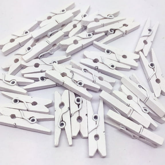VtiswUws Mini White Wooden Clothe Photo Paper Peg Scrapbooking Clothespin 2022 J5N3