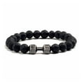 thumbnail image 1 of VtiswUws Natural Black Volcanic Lava Stone Dumbbell Bracelet Matte Beads black, 1 of 8
