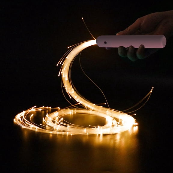 VtiswUws RGB LED Fiber Optic Whip-360° Swivel Bright Light Up Flow Toy Rave New Z0
