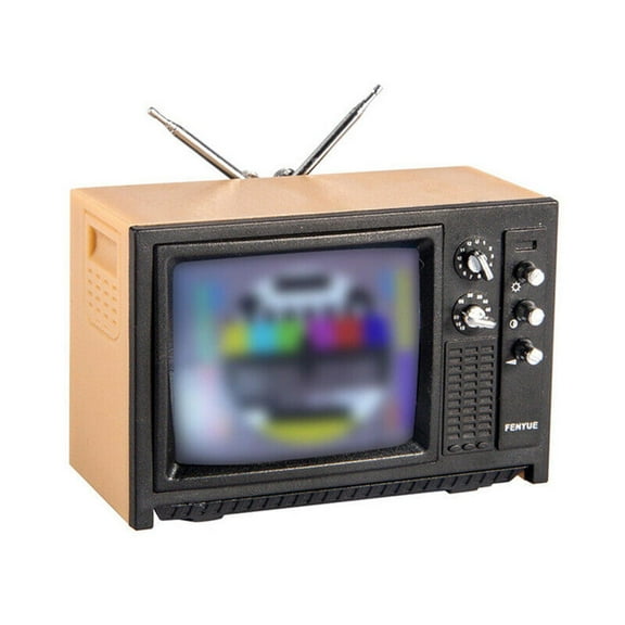 VtiswUws Vintage Old Style Miniature TV W/ Picture Doll House Furniture Model~ <з ж α й'