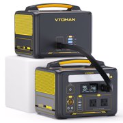 Vtoman Portable Power Station 600W with Extra Battery, 939Wh LiFePO4 Solar Generator with 110V/600W AC Outlets for Camping & Home Blackout Backup