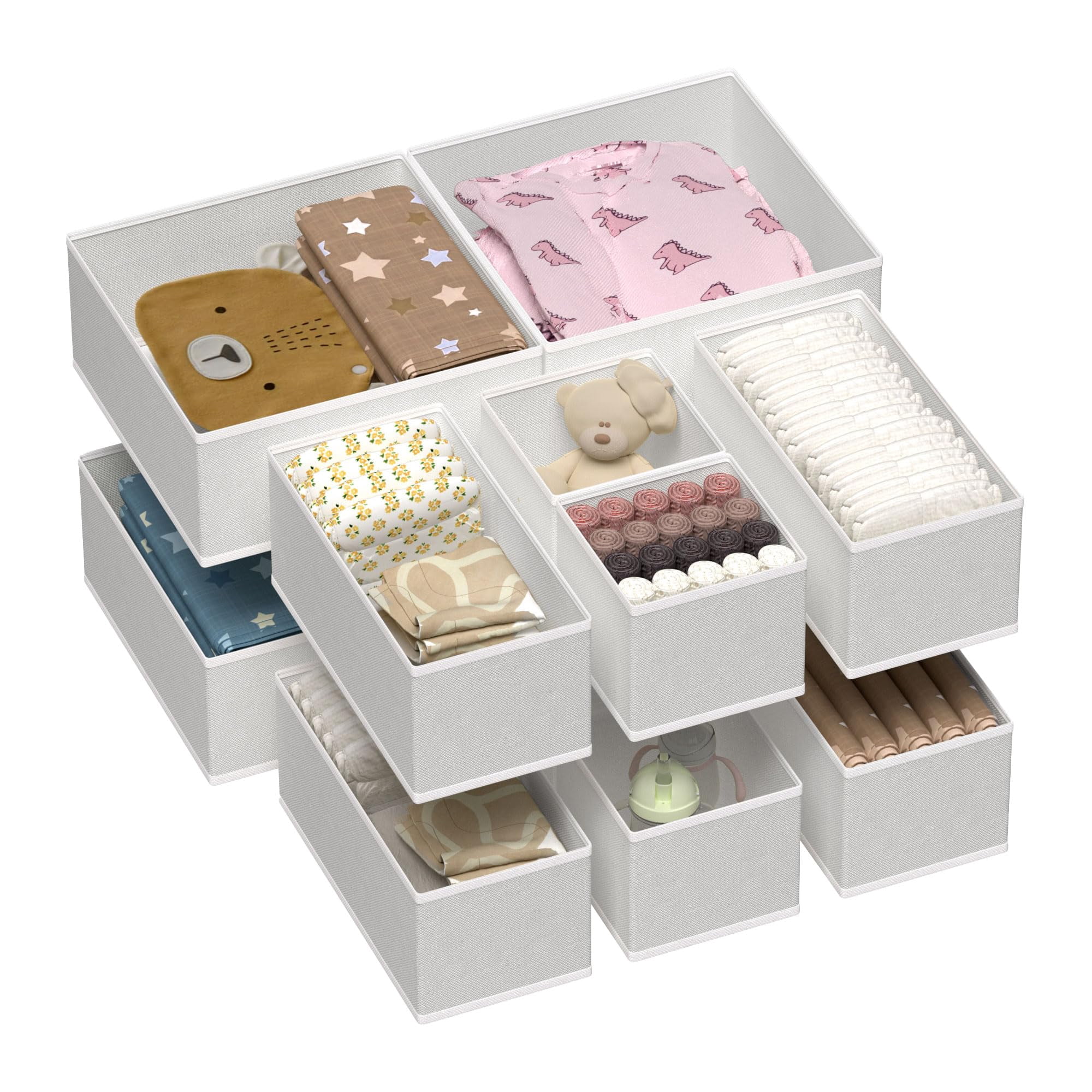 Vtopmart 12 Pack Baby Clothes Organizer, Dresser Drawer Organizer for ...