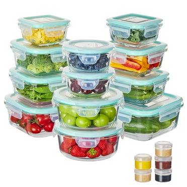 Vtopmart 34pcs Glass Food Storage Containers, Meal Prep Containers, Airtight Bento Boxes(17 Containers & 17 Lids)