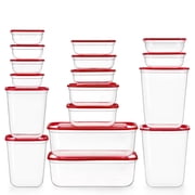 Sindcom 34 Pieces Meal Prep Containers, 7-Size ，Plastic Food Storage Containers with Lids for Lunch,Leftover
