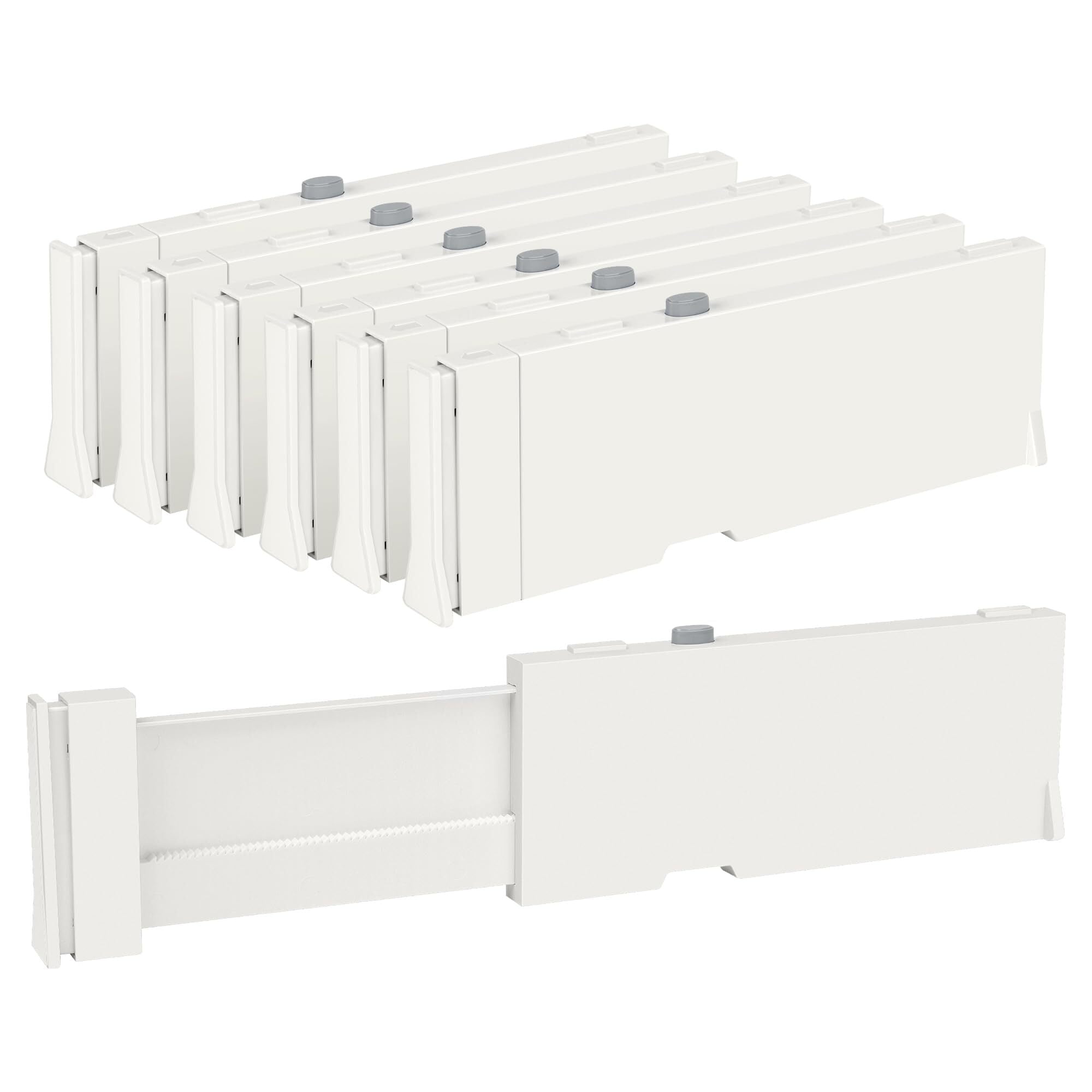 Vtopmart 6pcs Drawer Dividers for Clothes, Adjustable 4" High Expandable from 11.6"17" Plastic