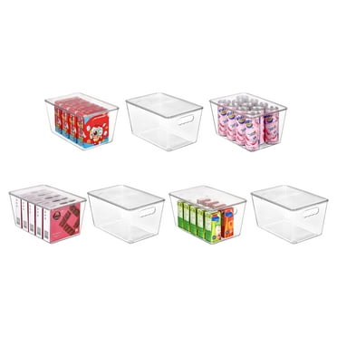Vtopmart 7 Pack Clear Plastic Storage Bins with Lids, Pantry Organizer, for Cabinet, Kitchen, Large