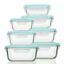 Vtopmart 7 Pack Glass Food Storage Containers, Meal Prep, Airtight Bento Boxes with Leak Proof Locking Lids