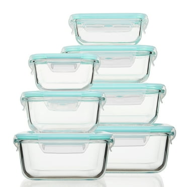 Vtopmart 7 Pack Glass Food Storage Containers, Meal Prep, Airtight Bento Boxes with Leak Proof Locking Lids
