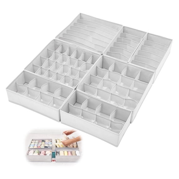 Vtopmart 7 Pcs Fabric Drawer Organizer for Clothes,Dresser Storage Bins Socks Underwear Drawer Organizer