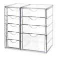 thumbnail image 2 of 88-Piece Clear Plastic Drawer Organizer Set - 5 Sizes, Stackable Trays For Bathroom, Makeup, Kitchen & Office Storage 2 of 7