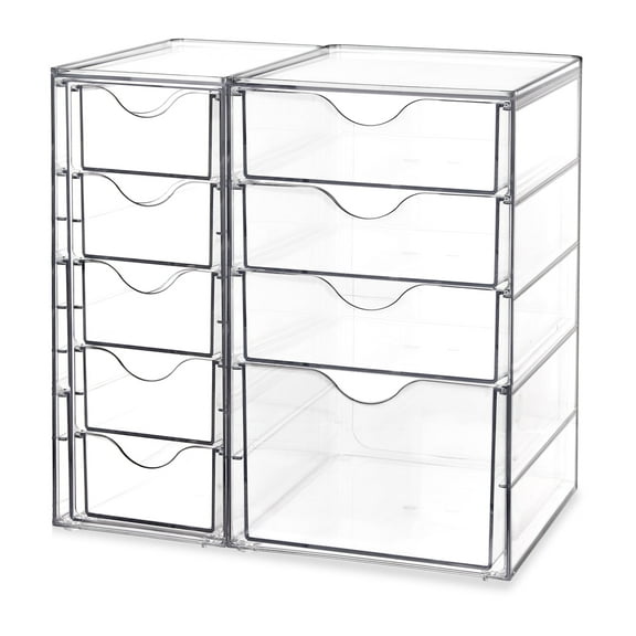 Vtopmart Acrylic Organizer with 9 Drawers,Clear Storage Drawers,Organizer Bins for Makeup,Cosmetics,Beauty Supplies