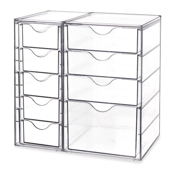 Sindcom Acrylic Organizer with 9 Drawers,Clear Storage Drawers,Organizer Bins for Makeup,Cosmetics,Beauty Supplies