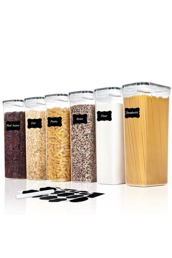 Airtight Food Storage Containers with Lids, 6PCS Plastic Spaghetti Container, 2.8L